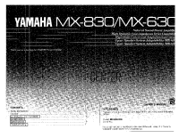 Yamaha MX-830 - Owners Manual